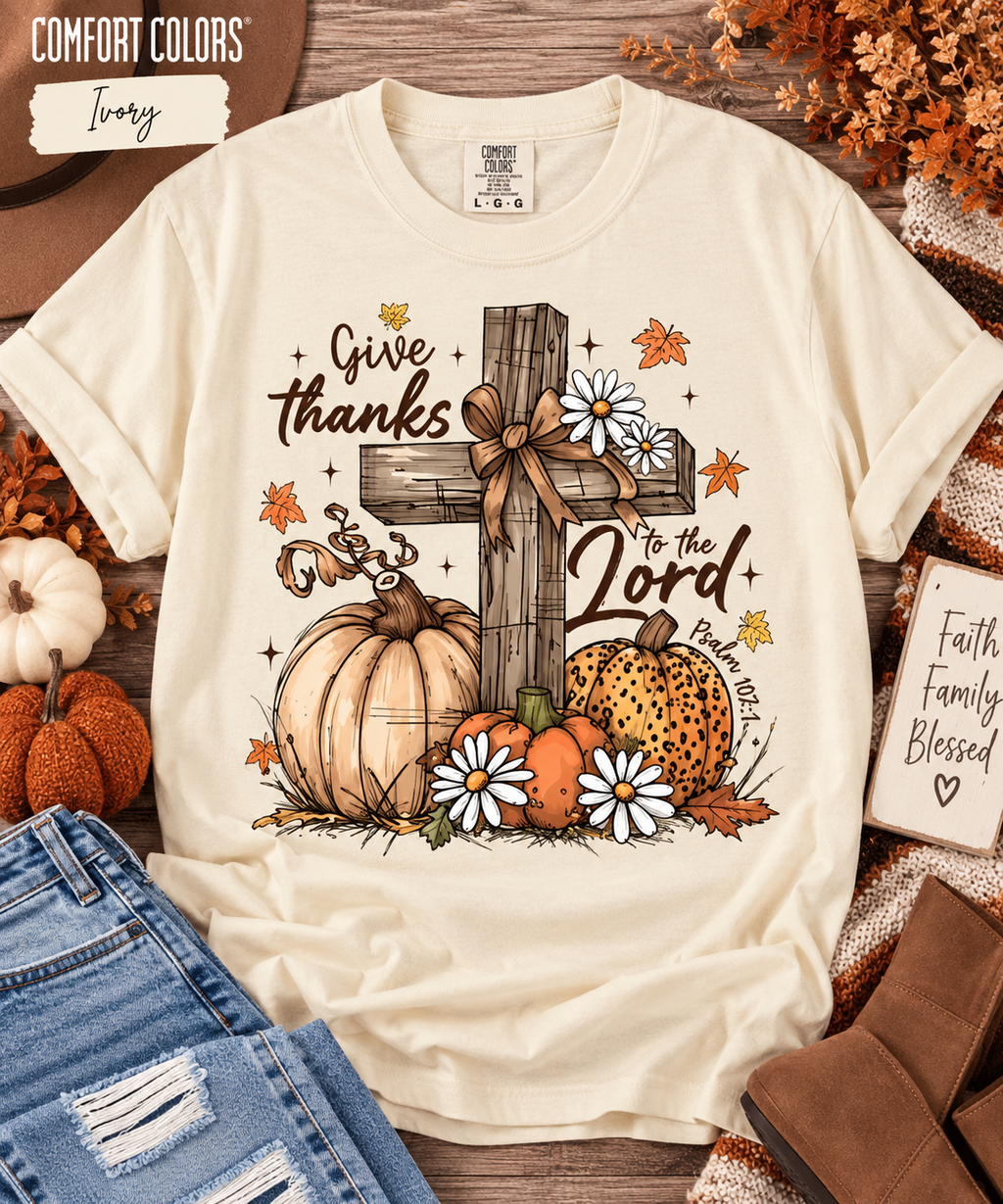 Give Thanks to the Lord Comfort Colors Tee