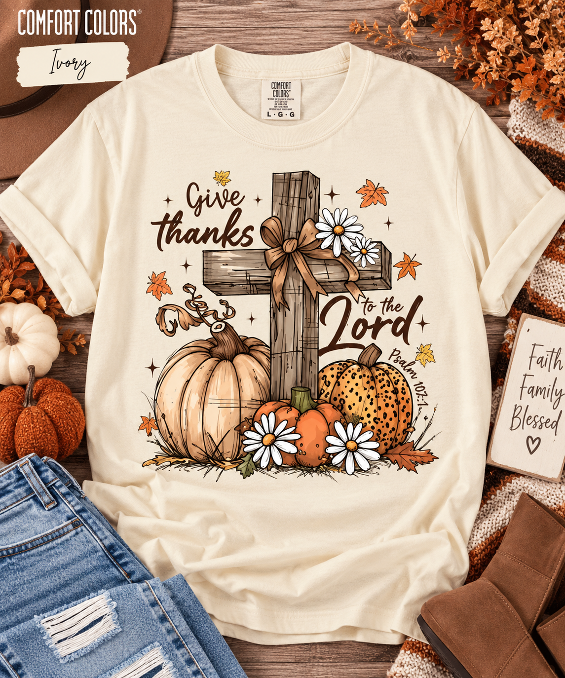 Give Thanks to the Lord Comfort Colors Tee