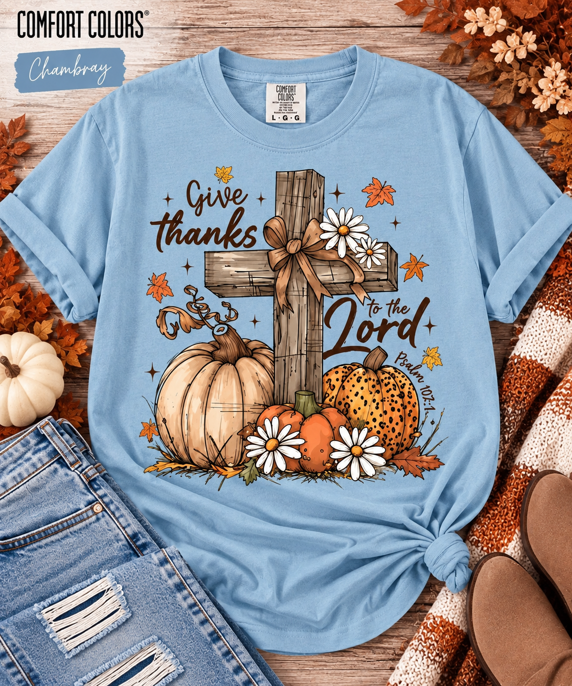 Give Thanks to the Lord Comfort Colors Tee