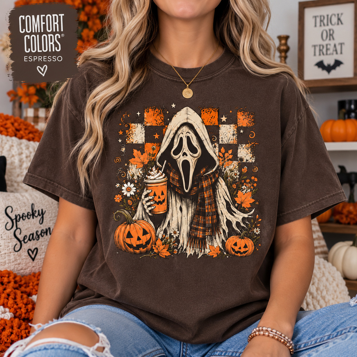 Ghost Face Fall Comfort Colors Tee