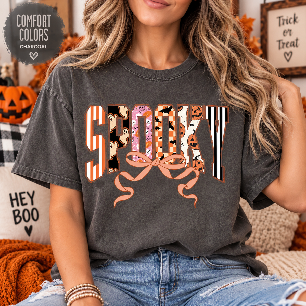 Spooky Bow Comfort Colors Tee