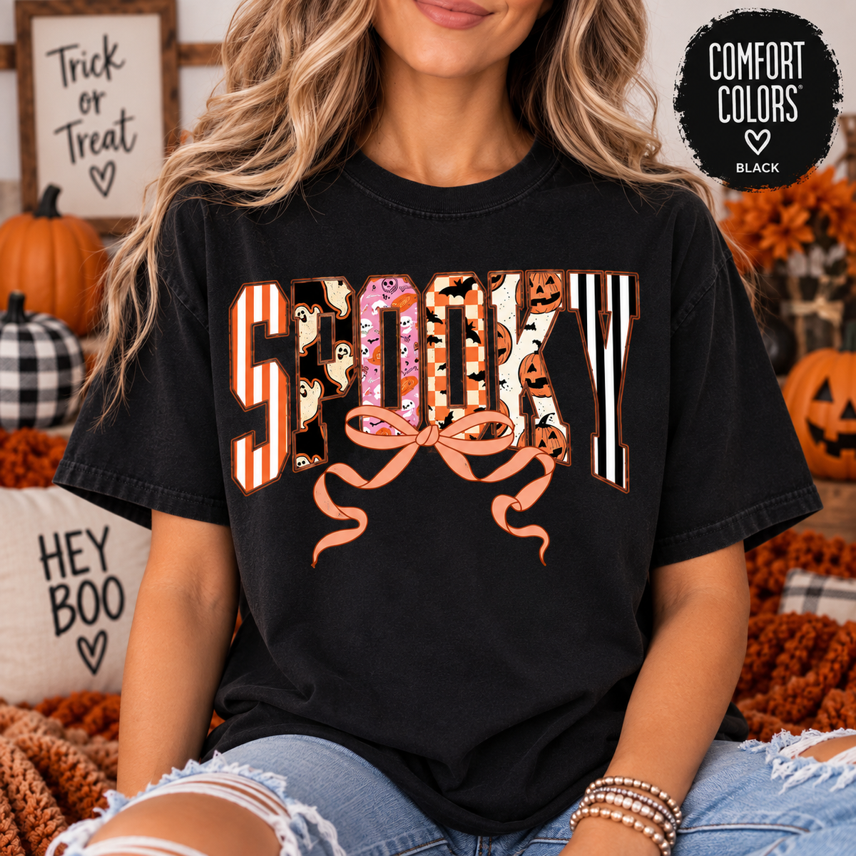 Spooky Bow Comfort Colors Tee