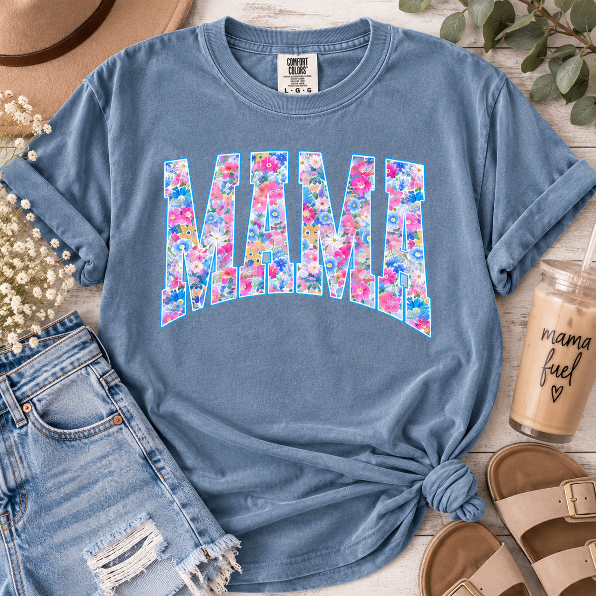 Floral Mama Comfort Colors Tee