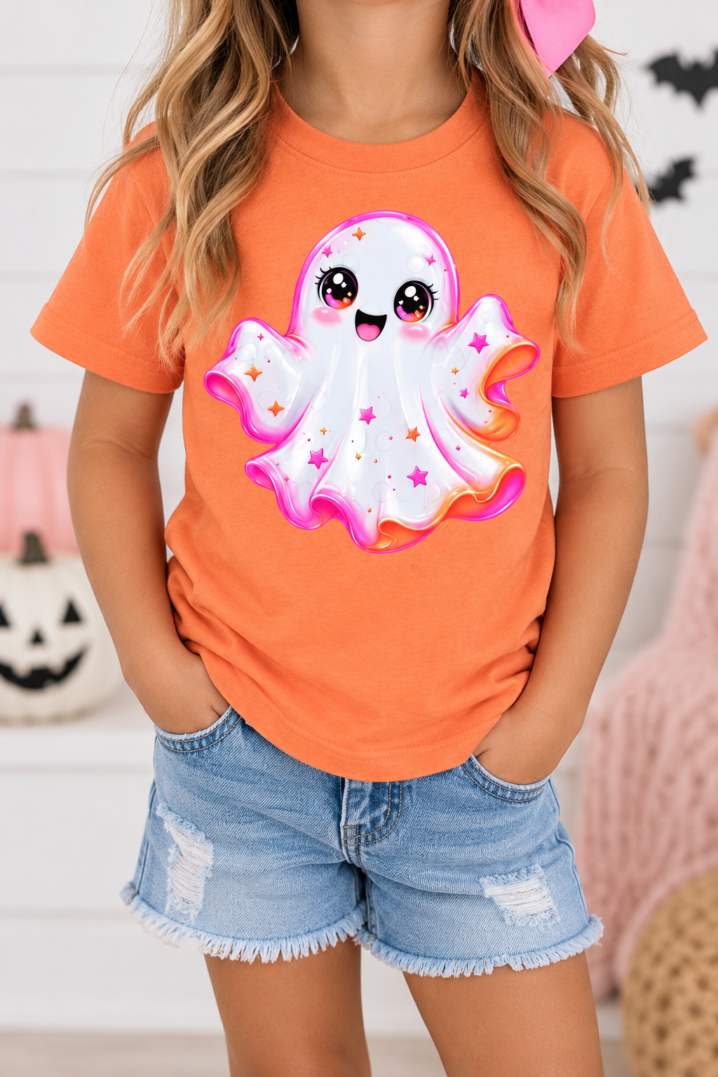 Cute Preppy Ghost Kids Tee