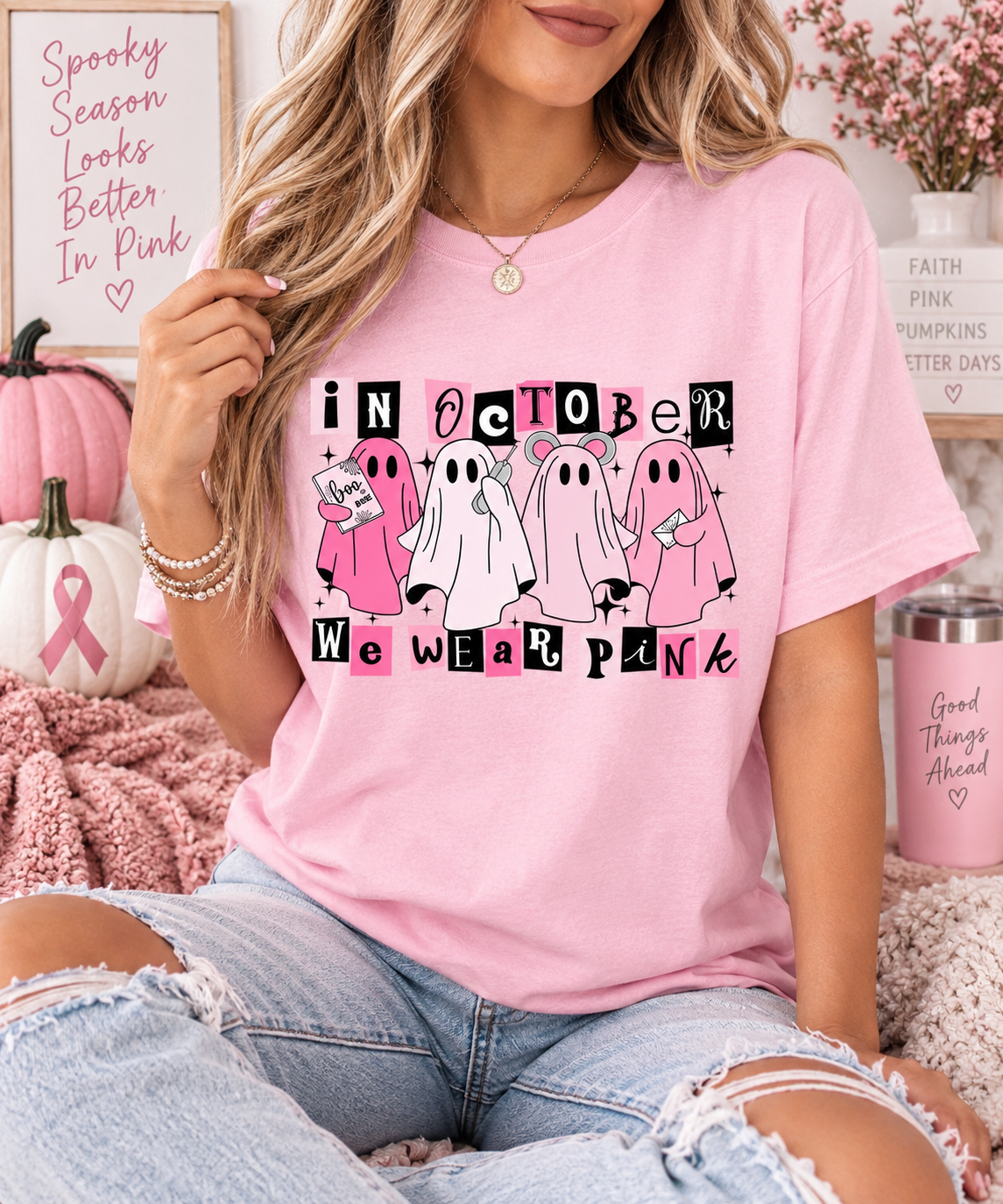 🎀 October We Wear Pink Comfort Colors Tee